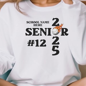 Custom Volleyball Senior Shirt, Personalized Class of 2025 Volleyball Senior, Senior Volleyball Team Tee, Volleyballl Senior Night Gift