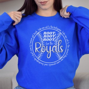 Take Me Out to the Ballgame Kansas City Baseball T-shirt, Unique KC Baseball Sweatshirt, Kansas City Game Day Vibes Royal Blue Long Sleeve