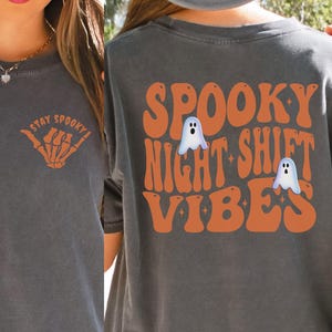 Halloween Night Shift Crew Shirt, Night Shift Squad Halloween Sweatshirt, Halloween CNA Night Shift Long Sleeve, Halloween Night Shift Nurse