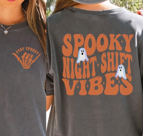 Halloween Night Shift Crew Shirt, Night Shift Squad Halloween Sweatshirt, Halloween CNA Night Shift Long Sleeve, Halloween Night Shift Nurse