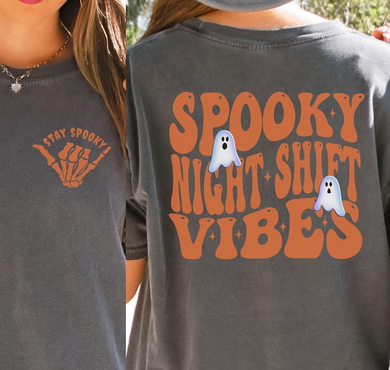Halloween Night Shift Crew Shirt, Night Shift Squad Halloween Sweatshirt, Halloween CNA Night Shift Long Sleeve, Halloween Night Shift Nurse