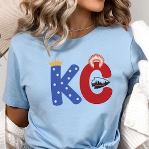 KC Football Shirt Women, Kansas City Baseball Fan Crewneck, KC Heart Football Long Sleeve, Football Fan Hoodie, KC Baseball Vneck for Women