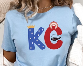 KC Football Shirt Women, Kansas City Baseball Fan Crewneck, KC Heart Football Long Sleeve, Football Fan Hoodie, KC Baseball Vneck for Women