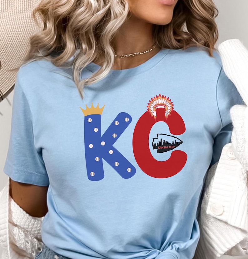 KC Football Shirt Women, Kansas City Baseball Fan Crewneck, KC Heart Football Long Sleeve, Football Fan Hoodie, KC Baseball Vneck for Women