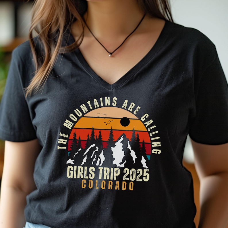 Custom Girls Trip 2025 Camping Sweatshirt, Matching Best Friends Mountain Vacation Hoodie, Girls Weekend Group Tee, Girls Travel Hiking Trip