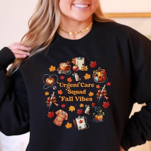 Fall Urgent Care Nurse Shirt, Fall Vibes Urgent Care Sweatshirt, Halloween Urgent Care T shirt, Fall AFC Urgent Care NP Long Sleeve Tee