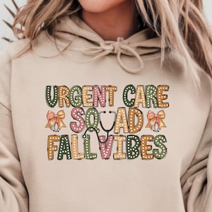Fall Urgent Care Nurse Shirt, Fall Vibes Urgent Care Sweatshirt, Halloween Urgent Care T shirt, Fall AFC Urgent Care NP Long Sleeve Tee