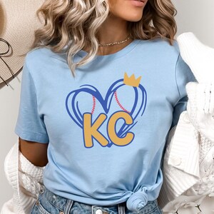 KC Tank Top, Kansas City Game Day Vneck Tee, KC Baseball Tank Top, Kansas City Baseball T-shirt, KC Baseball Fan Gift, Royal Blue Tank Top