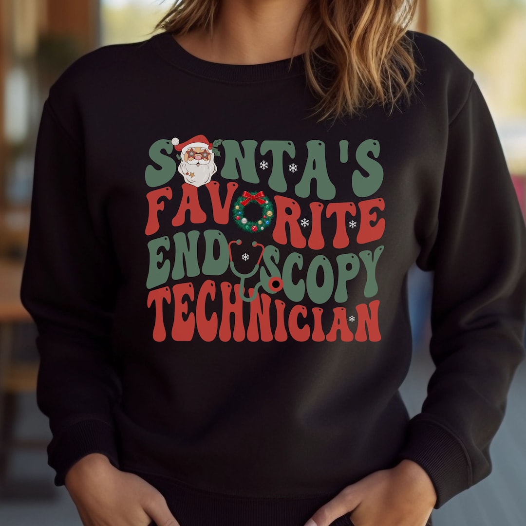Endo Tech Shirt Christmas, Christmas Endoscopy Tech Crewneck, Endoscopy Technician Long Sleeve