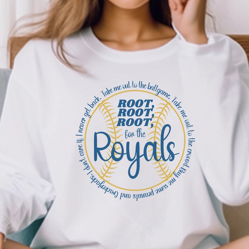 Take Me Out to the Ballgame Kansas City Baseball T-shirt, Unique KC Baseball Sweatshirt, Kansas City Game Day Vibes Royal Blue Long Sleeve
