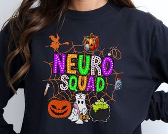 Neuro Squad Shirt Halloween, Spooky Neuro Nurse Comfort Colors Shirt, Neurology Tech Tshirt, Halloween Neuro Nurse Long Sleeve, Neuro Crew