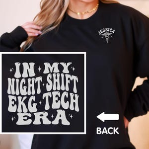 Night Shift EKG Tech Shirt, EKG Technician Sweatshirt, EKG Tech Cardiac Long Sleeve Tee, Ekg Tech Hoodie, Night Shift Ekg Technician Gift