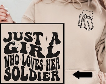 Military Wife Shirt, Soldiers Girlfriend Crewneck, Custom Military Wife Gift, Military Wife Hoodie, Girl Loves Soldier Military Fiance Tee