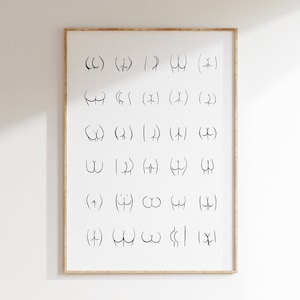 Badrumskonst, rumpa-avtryck, rumpa-avtryck, badrumstryck, kroppspositivt tryck, rolig badrumskonst, badrumsväggdekor (digital nedladdning)