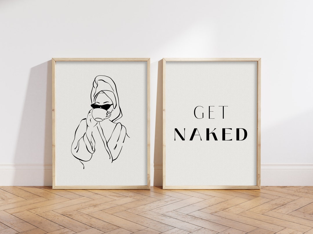 Set of 2 Bathroom Prints, Bathroom Wall Art, Neutral Printable Art