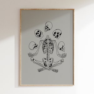 Halloween Print | Skeleton Print | Printable Set | Halloween Wall Art | Halloween Decor | Fall Prints | Trendy Wall Art | Skeleton Art