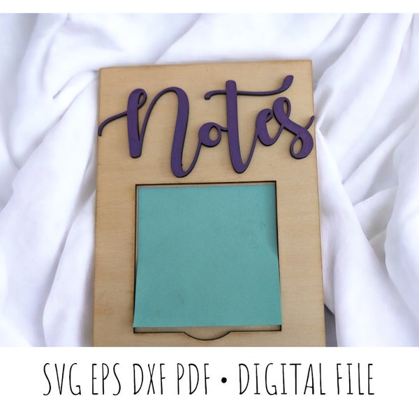 Sticky note holder file | Sticky note holder digital download |  Sticky note template SVG  | Teacher Appreciation | Post-it note holder SVG