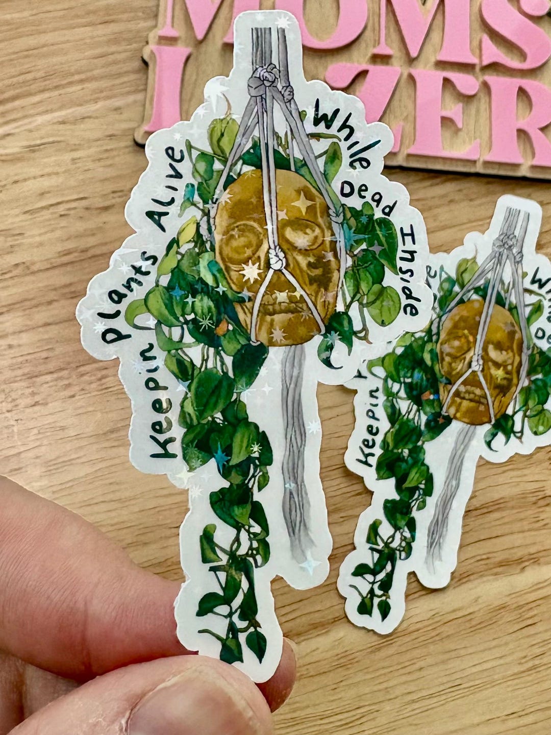 While Alive Code Stickers Keep Plants Alive While Dead Inside- Gothic Skull Plant Sticker - Etsy