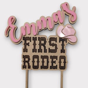 Topper per torta a tema cowboy, primo compleanno da rodeo, topper per torta personalizzato per bambini, decorazioni da rodeo da cowboy