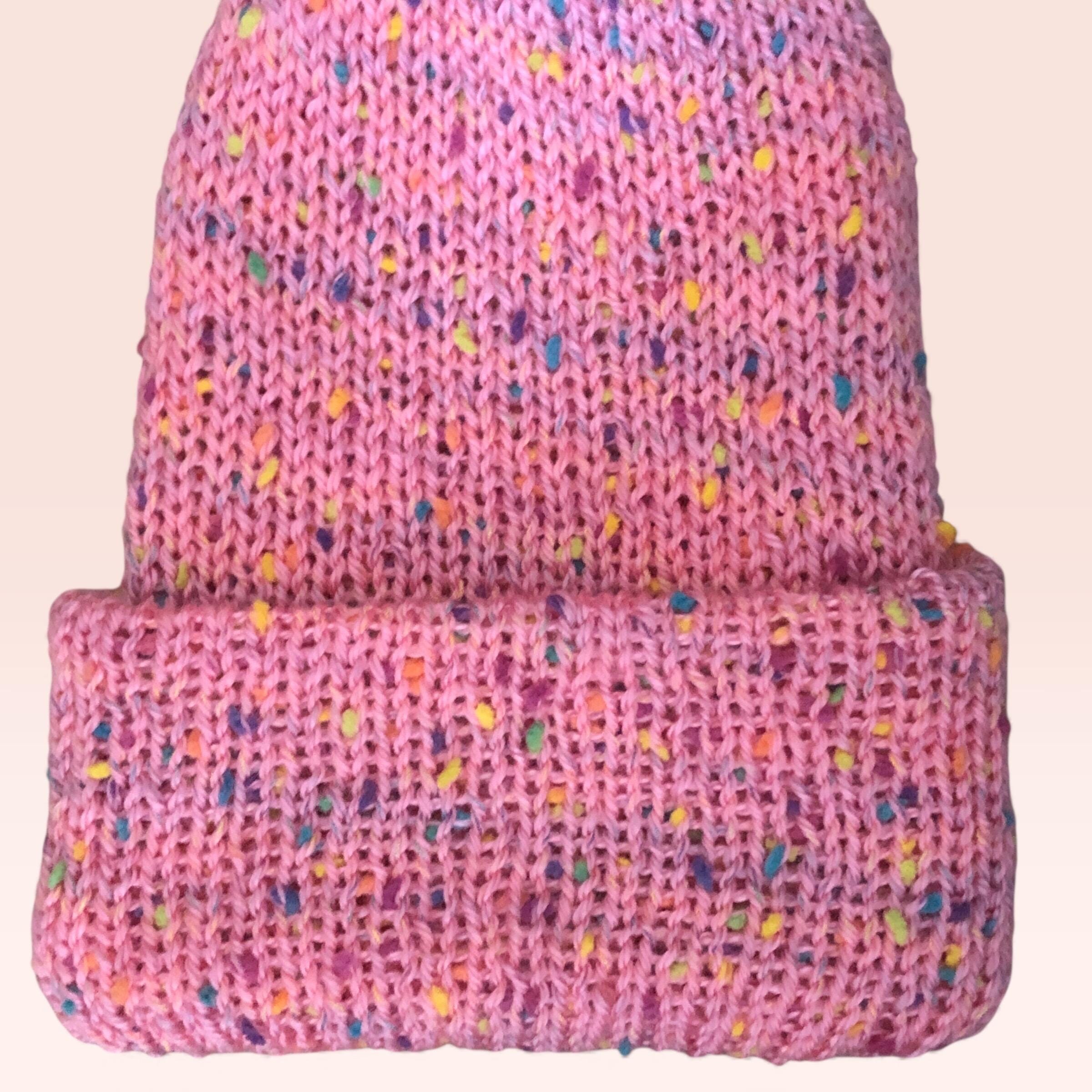 Pink Sprinkles Pom Beanie Wholesale AKA Sorority Checkered Beanie Pom Hat for Women main image 2