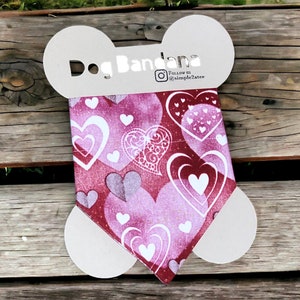 Dog Bandana -Over the collar Pet Bandana Dog Mom Gift, Valentines Day Heart