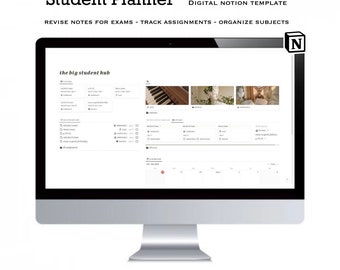 Notion Template Student Hub Homework Assignments Exams Notes School Academic