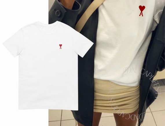 AMI Paris Style Tee Embroidered T shirt Minimalist Ami De Coeur