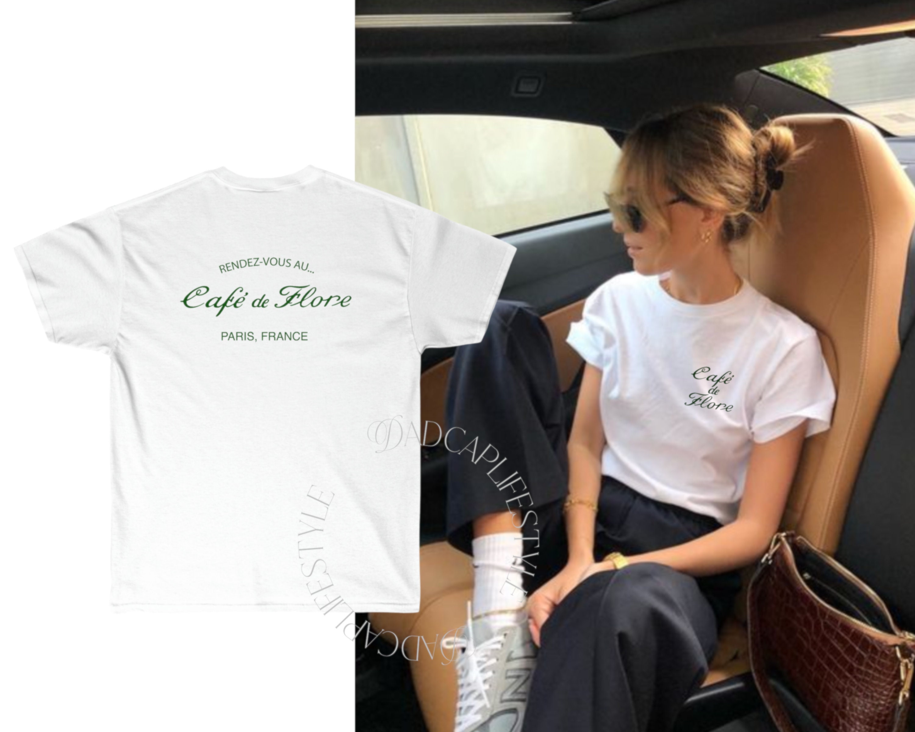 Cafe De Flore Paris Y2K Tee Aesthetic T-shirt Parisian Vintage