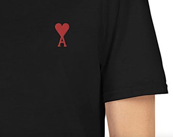 AMI Paris Style Tee Embroidered T-shirt Minimalist Ami De Coeur