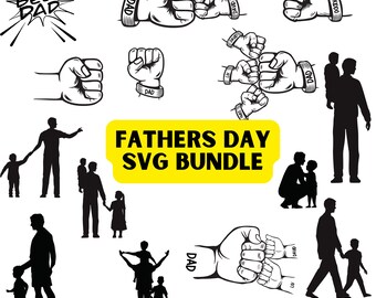 Personalisierte Vatertag-Svg, Vatertag-Silhouette, Faust-Beule, Papa-Svg, Papa und Tochter-Svg, Papa-Sohn-Svg, Papa-Svg-Bundle