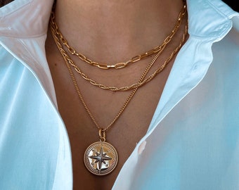 Collana A Maglia Fermacarte In Oro Placcato 18k - Lunghezze 16-24 Pollici, Perfetta Per Regali - Foto 8