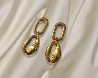 Gold Kauri Muschel Ohrringe | Schmuck Geschenke Schmuck Geschenk-Resort Schmuck | Galentines Geschenk | Schmuck Grosshandel | Boutique Schmuck
