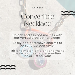 Gemstone Charms Necklace | Lion Y Lariat Necklace | Carabiner Fish Charm Necklace | Lariat Necklace | Charms necklace | Gift for Mom