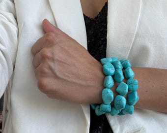 3 Turquoise Bracelets Combo | Jewelry Gifts Jewelry Gift Resort Jewelry | Galentine's Gift | Wholesale Jewelry | Boutique Jewelry