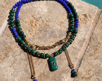 Blue & Green Convertible Strap 3 in 1 | Eyeglass Strap | Multi Strand Bracelet | Beaded Necklace | Fashion Eyewear Accessory | Gift for Her