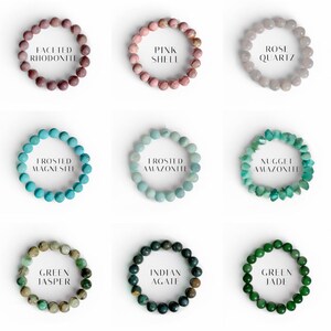 Charm Gemstone Bracelets | Colorful Stretch Stone Bracelets | Bracelet Stack | Gift for Her Bracelets Friendship Bracelet | Crystal Bracelet image 5