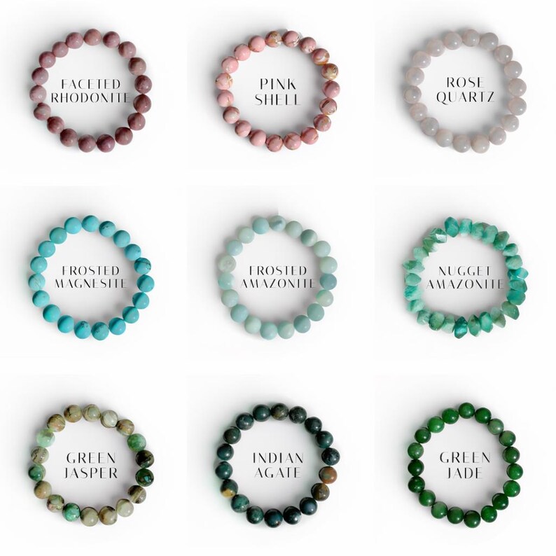 Charm Gemstone Bracelets | Colorful Stretch Stone Bracelets | Bracelet Stack | Gift for Her Bracelets Friendship Bracelet | Crystal Bracelet image 5
