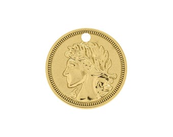 Ancient Ceasar Coin Charm 22mm | Jewelry Gifts Jewelry Gift Resort Jewelry | Galentine's Gift | Wholesale Jewelry | Boutique Jewelry
