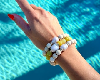 Gemstone Baroque Pearl Bracelet