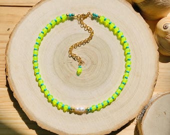 Bunte Glas Perlen Halskette Schmuck Geschenke Urlaub | Galentines Geschenk | Schmuck Grosshandel | Boutique Schmuck Bunte Perlen Halskette