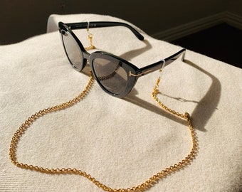 Cadena de gafas / Cadena de gafas Gafas de sol de oro Cordones de cadena para gafas de sol Gafas de sol Collar de cadena Soporte de gafas de sol Regalo para ella