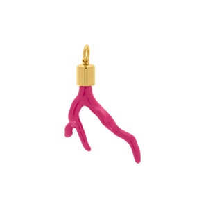 Enamel Coral Branch Charm 43mm | Charms for Sale | Pink Coral Branch Charm | Enamel Coral Charm | Orange Coral Charm | Fashion Jewelry