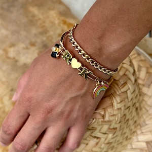 Colorful Enamel Charms Bracelet