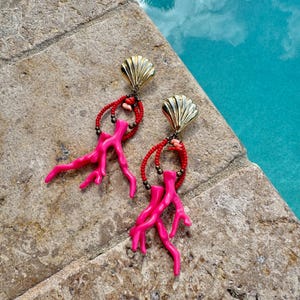 Pink Beaded Bohemian Earrings