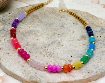 Rainbow Stones Necklace | Jewelry Gifts Jewelry Gift Resort Jewelry | Galentine's Gift
