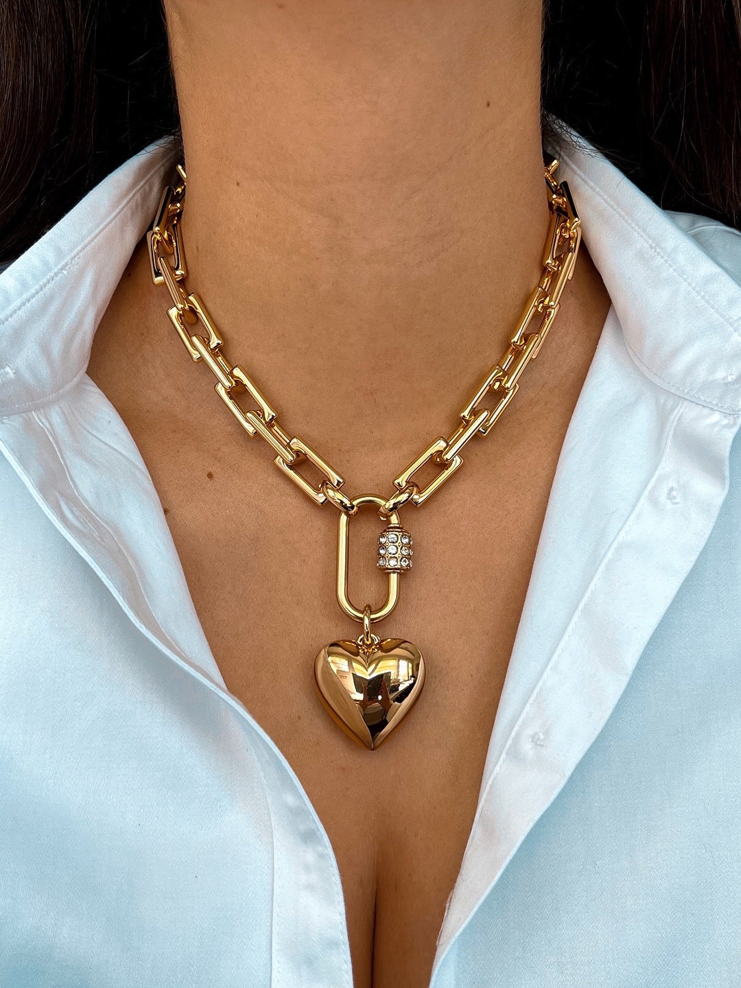 アクセサリー Bijou R.I Puffy Heart Carabiner Necklace Bijou R.I/Puffy Heart Carabiner Necklace