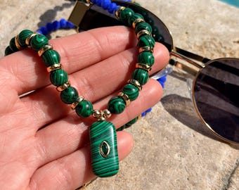 Blue & Green Convertible Strap 3 in 1 | Eyeglass Strap | Multi Strand Bracelet | Beaded Necklace | Fashion Eyewear Accessory | Gift for Her