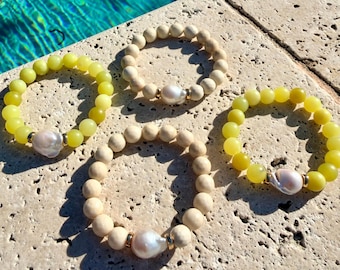 Gemstone Baroque Pearl Bracelet