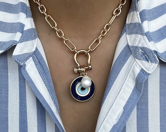 Boze oog hoefijzerketting | Sieraden Cadeaus Sieraden Cadeau Resort Sieraden | Galentine's cadeau | Groothandel sieraden | Boetieksieraden