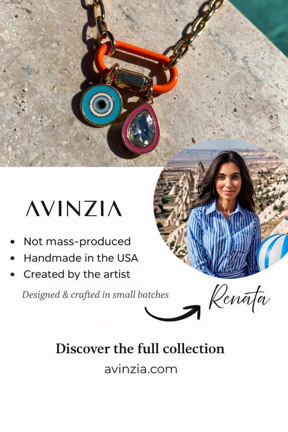 18インチのカスタムチャームカラビナチャームネックレス | 宝石ビーズ